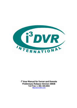 the i3DVR User Manual