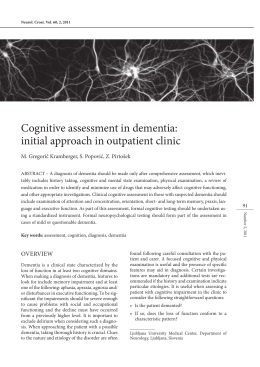 Cognitive assessment in dementia: initial approach in outpatient clinic