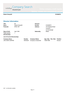 Director Information - Company Credit Checks