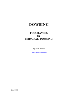 Programming for Personal Dowsing