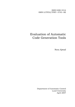 Evaluation of Automatic Code Generation Tools