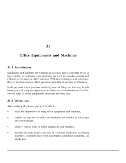 31 Office Equipments and Machines