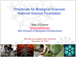 Directorate for Biological Sciences National Science Foundation
