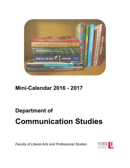 COMN Studies Mini-Calendar 2016-2017