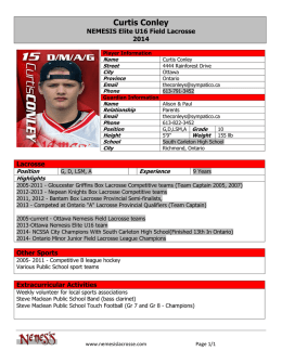 Nemesis Player Profile Conley