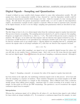 Digital Signals - Sampling and Quantization - RS-MET
