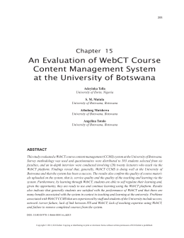An Evaluation of WebCT Course Content Management System at