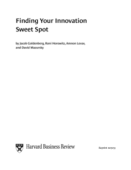 Finding Your Innovation Sweet Spot