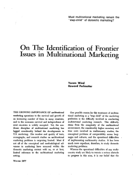 Page 1 Must multinational marketing remain the "step