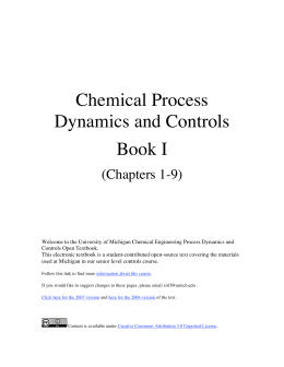 Chemical Process Dynamics and Controls Book I