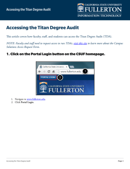 Accessing the Titan Degree Audit