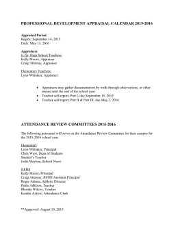 professional development appraisal calendar 2015
