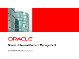 Oracle Universal Content Management