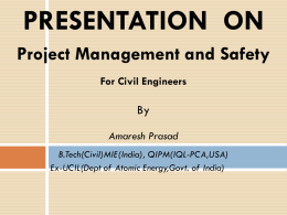 Project Management and Safety - IIT BHU Global Alumni Association