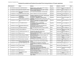 List of Panel of CA Firms/Chartered Accountants Eligible for Class A