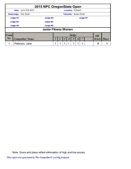 Classes Scoresheets