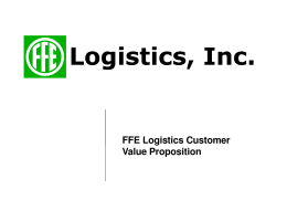 FFE Logistics Customer Value Proposition