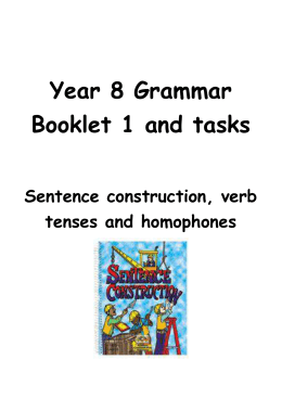 Grammar Year 8 Term 1