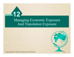 Managing Economic Exposure And Translation Exposure Managing
