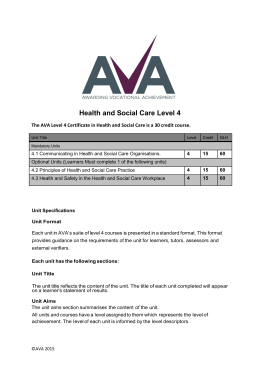 Level 4 Certificate in Health and Social Care