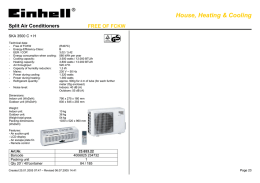 Split Air Conditioners FREE OF FCKW