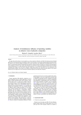 Analysis of simultaneous influence of operating