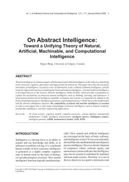 On Abstract Intelligence
