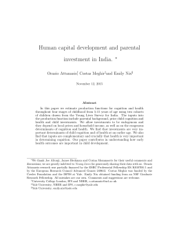 Human capital development and parental investment in