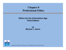 Chapter 8 Professional Ethics