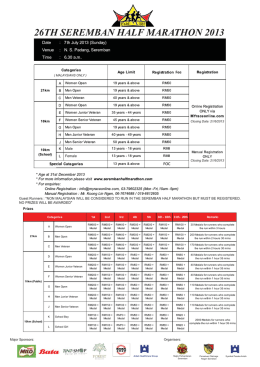26th Seremban half Marathon
