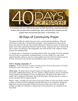 40 Days of Prayer Guide