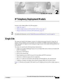 2 IP Telephony Deployment Models