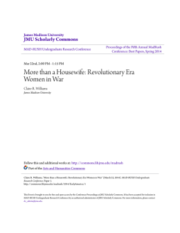 More than a Housewife: Revolutionary Era Women in War