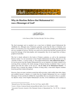 Why do Muslims Believe that Muhammad was a Messenger of God?