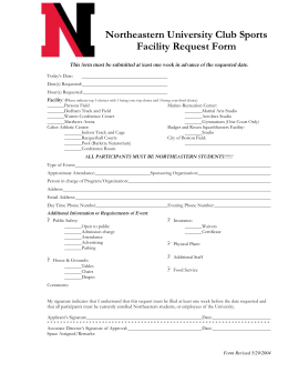 Facility Request Form - Campus Recreation