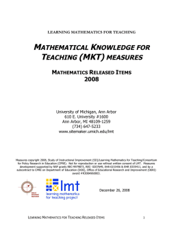 (mkt) measures - University of Michigan