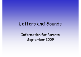 Letters and Sounds - Feckenham C. of E. First School