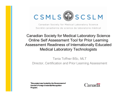 Canadian Society for Medical Laboratory Science Online