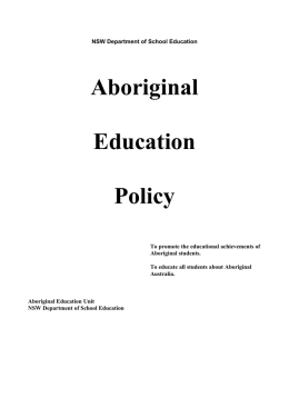 Aboriginal Education Policy - NSW Department of Education