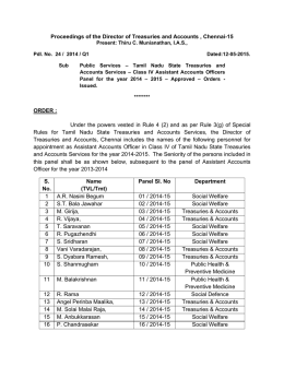 Proceedings of the Director of Treasuries and Accounts , Chennai