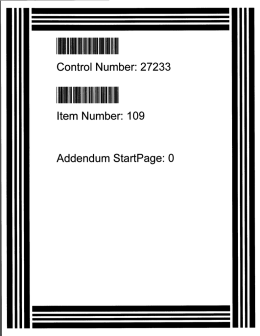 Control Number: 27233 Item Number: 109 Addendum StartPage: 0