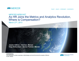 As HR Joins the Metrics and Analytics Revolution, Where is