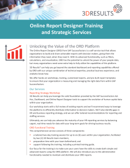Online Report Designer Training and Strategic Services