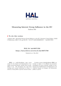 Measuring Interest Group Influence in the EU