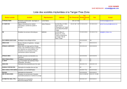 Liste des sociétés implantées à la Tanger Free Zone