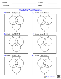 Shade the Venn Diagrams