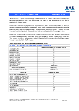NHS Lanarkshire Gluten Free Formulary Guide