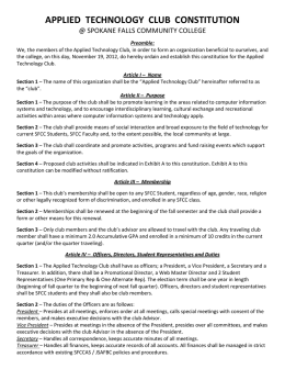 APPLIED TECHNOLOGY CLUB CONSTITUTION