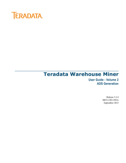 Teradata Warehouse Miner User Guide - Teradata
