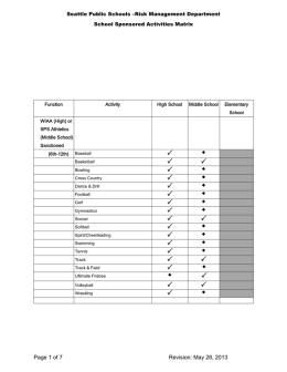 Activities Matrix - Seattle Public Schools